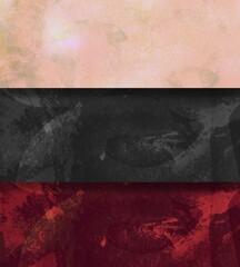 Abstract grunge textured set of dark red, black and pastel pink color block banner background