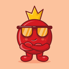 super cool grenade fruit mascot isolated cartoon in flat style