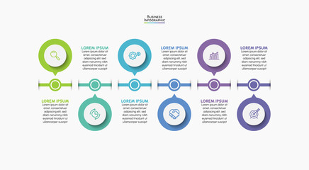 Business data visualization. timeline infographic icons designed for abstract background template milestone element modern diagram process technology digital marketing data presentation chart Vector