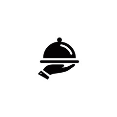 Dish dome plate simple flat icon vector illustration