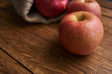 apples on a wooden table vitamins fresh fruits organic