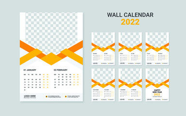 wall calendar 2022 or 2022 date planner Template. use wall calendar, new year, company, month, stationery, corporate, planner.