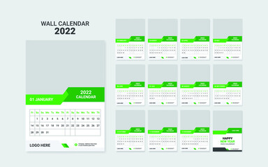 wall calendar 2022 or 2022 date planner Template. use wall calendar, new year, company, month, stationery, corporate, planner.