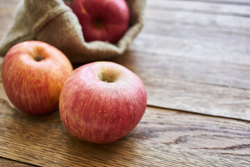 apples on a wooden table vitamins fresh fruits organic