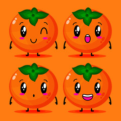 cartoon cute orange character vector
