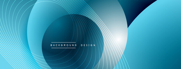 Gradient circles with shadows. Vector techno abstract background. Modern overlapping forms wallpaper background, design template