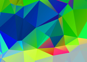 Low poly abstract blue background consisting of triangles. Vector art.