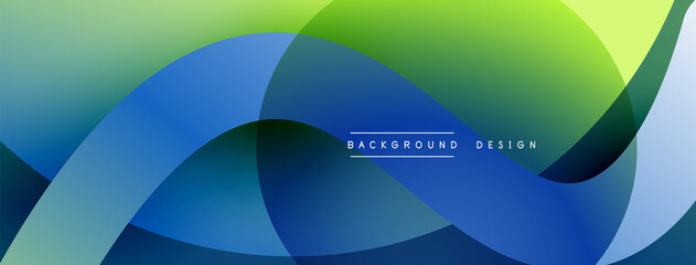 Abstract overlapping lines and circles geometric background with gradient colors