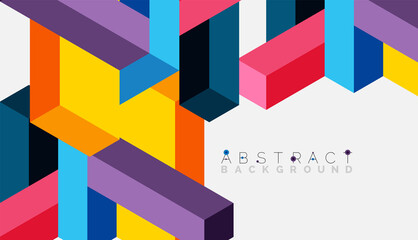 Abstract background. 3d cubes, cubic elements and blocks. Techno or business concept for wallpaper, banner, background, landing page