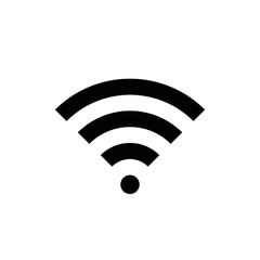 Wi-Fi symbol. Wi-Fi wireless communication icon. Pictogram of remote access to the Internet wi-fi, for web and mobile devices. Isolated vector sign on white background.