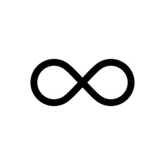 Infinity sign. Raster mathematical symbol representing the concept of infinity. Isolated icon on white background.
