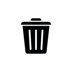 Trashcan bin, delete. Trash bin pictogram. Vector basket icon. Isolated symbol on white background.