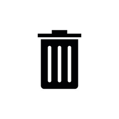 Trashcan bin, delete. Trash bin pictogram. Vector basket icon. Isolated symbol on white background.