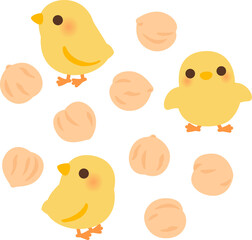 ヒヨコとひよこ豆