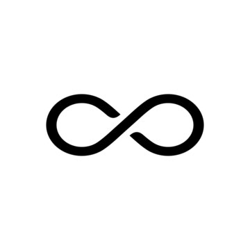 Infinity sign. Raster mathematical symbol representing the concept of infinity. Isolated icon on white background.
