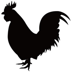 鶏のシルエットのイラスト素材