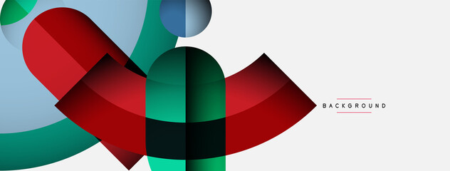 Fototapeta premium Trendy shapes, color minimal design composition, lines and shadows for wallpaper banner background or landing page