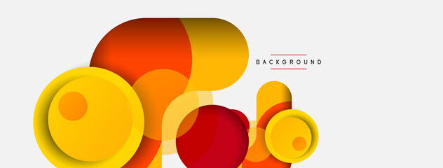Vector round shapes circles minimal geometric background. Vector illustration for wallpaper banner background or landing page