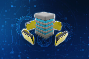 3d illustration of Data sharing concept