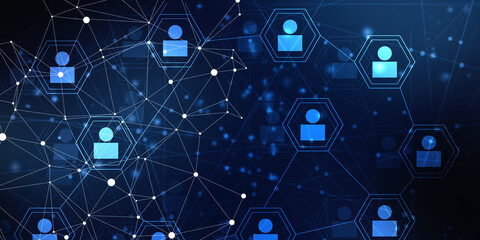 2d illustration Business Network concept

