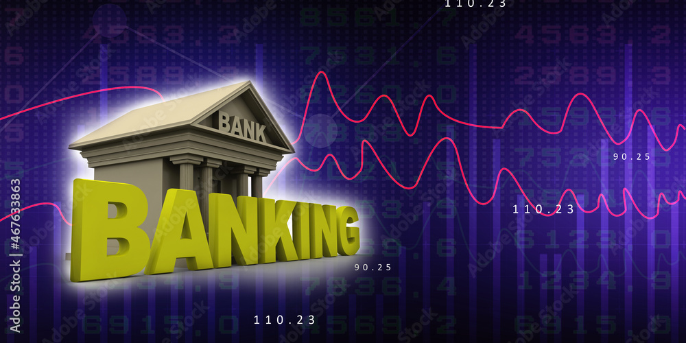 Poster 3d rendering build bank balancing home