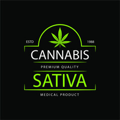 Medical cannabis badges green logo