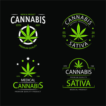 Medical cannabis badges green logo