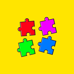 Puzzle cartoon style vector illustration