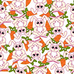 seamless pattern with rabbits