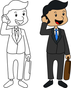Children illustration about occupation , businessman, CEO