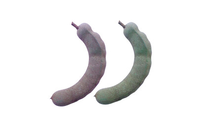 A pair of tamarind on a white background (With Clipping Path).