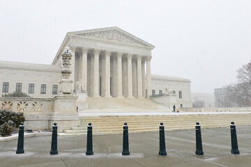 US Supreme Court Building t in the snow - Washington D.C. United States of America
