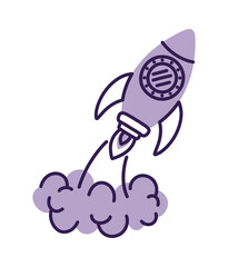 purple rocket illustration