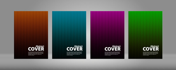 Fototapeta premium Cover А4, gradient on a black background. Vector collection of colorful gradien modern abstract banners on black background, lux background. . Rainbow Gradient Set. Color Background. Mash gradient. 