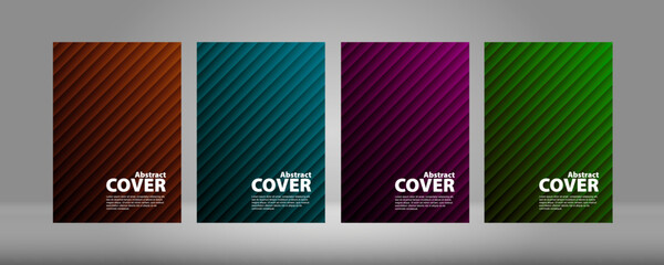 Cover А4, gradient on a black background. Vector collection of colorful gradien modern abstract banners on black background, lux background. . Rainbow Gradient Set. Color Background. Mash gradient. 