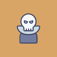 Skeleton Skull Avatar Filled Outline Icon, Logo, and illustration