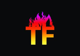 Fire TF Letter Logo And Icon Design Template