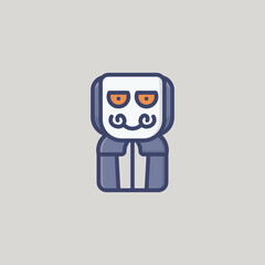 jigsaw puppet Filled Outline Icon, Logo, and illustration