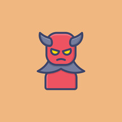 Devil Satan Avatar Filled Outline Icon, Logo, and illustration