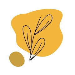 botanical boho. Contemporary art poster botanical boho illustration layout design