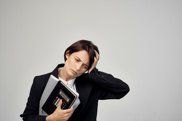 woman in costume with glasses self-confidence isolated background