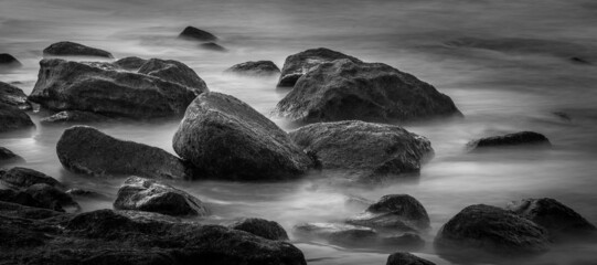 Fototapeta premium Misty Rocks on the Shore