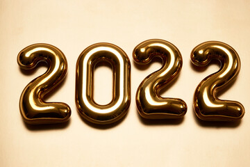 Happy New Year 2022 text number background