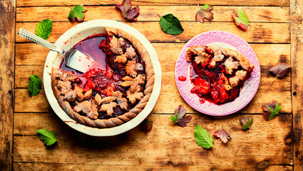Appetizing plum cake