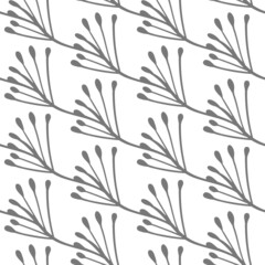 Floral seamless with hand drawn color leaves. Cute autumn background. Tropic grey branches. Modern floral compositions. Fashion vector stock illustration for wallpaper, poster, card, fabric, textile.