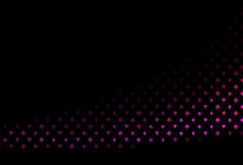 Dark purple, pink vector template with poker symbols.