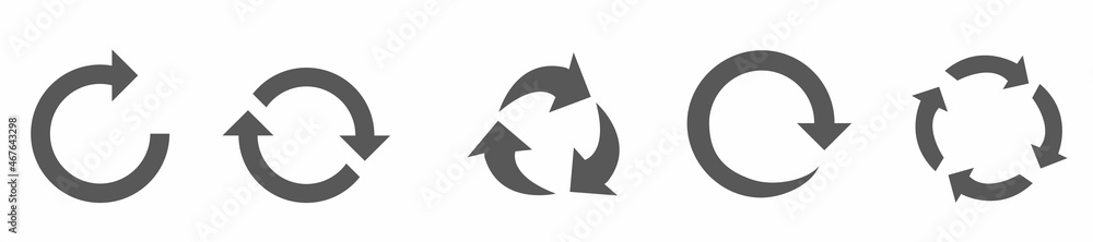 Poster reload arrow set. rotation arrows vector