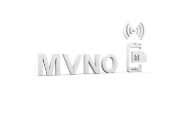 MVNO concept white background 3d render illustration