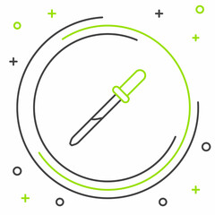 Line Pipette icon isolated on white background. Element of medical, chemistry lab equipment. Medicine symbol. Colorful outline concept. Vector