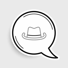 Line Western cowboy hat icon isolated on grey background. Colorful outline concept. Vector